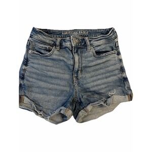 American Eagle‎ Outfitters Women's Size 4 Denim Jean Hi Rise Mom Shorts Stretch